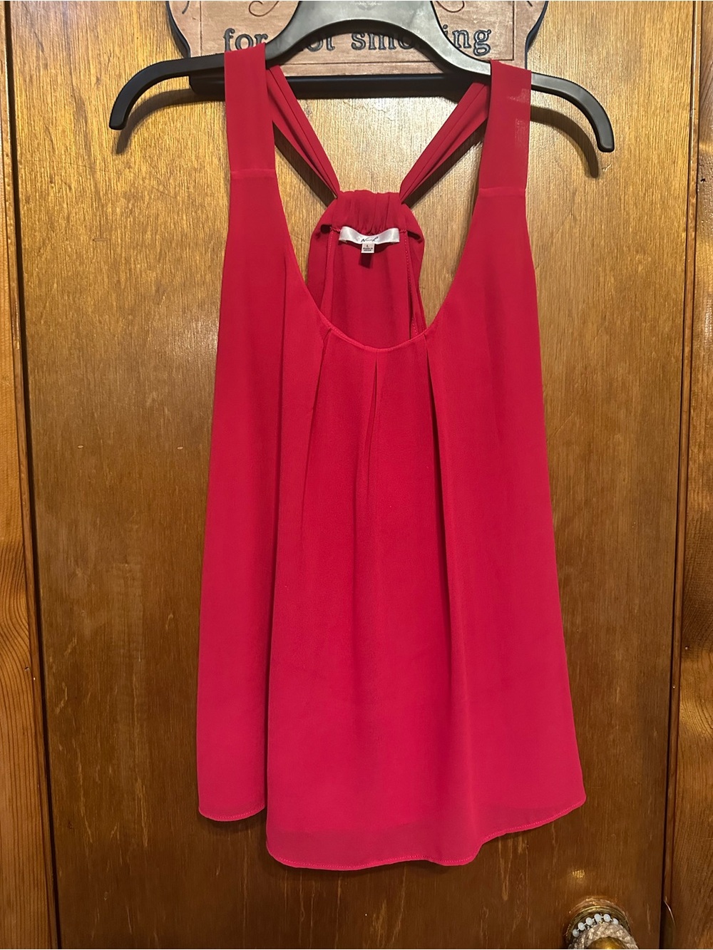 Women's Hot Pink Pleated Back-Detail Blouse